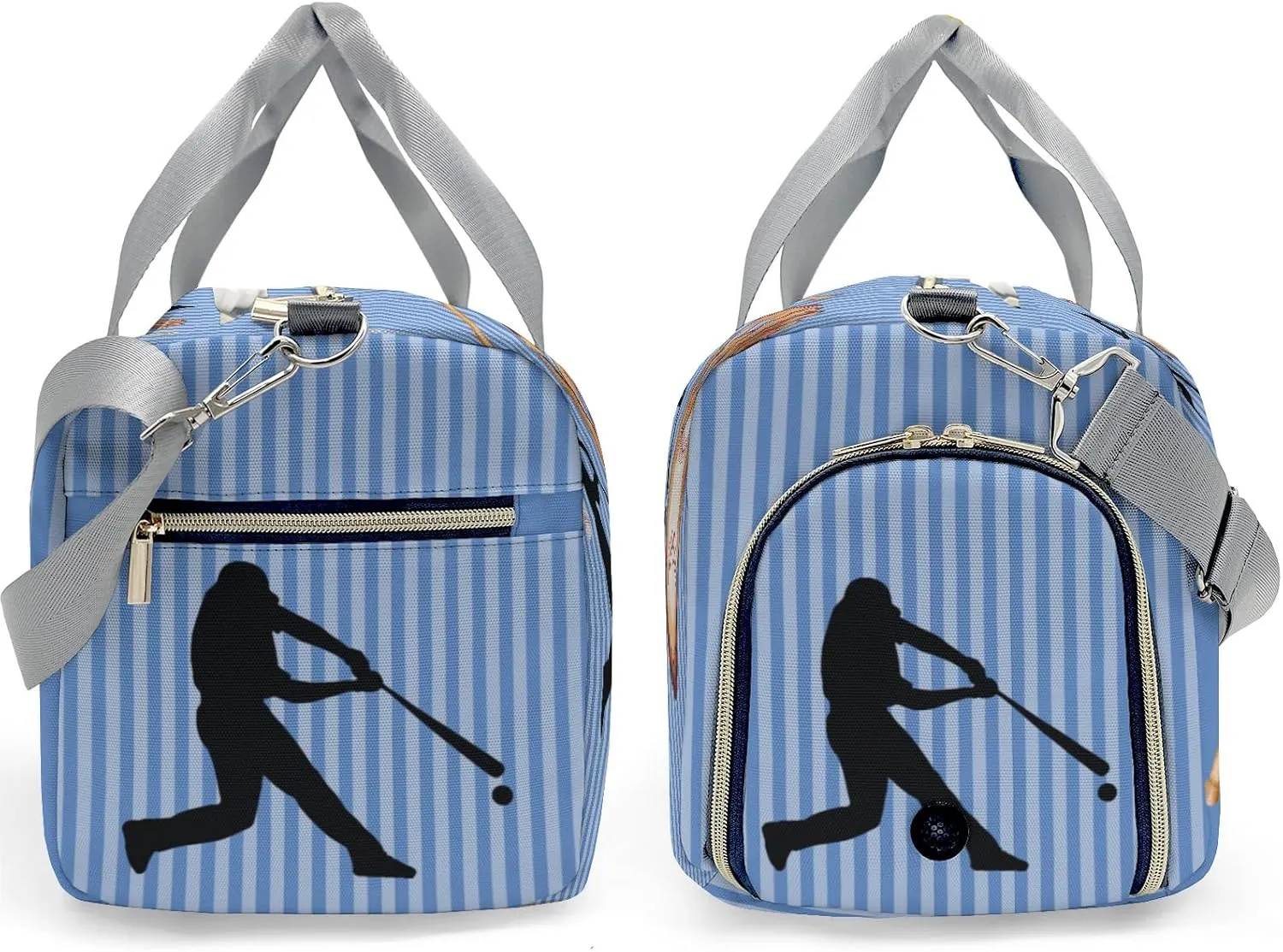 Personalized Baseball Player Stripes Duffel Bag,Customized Sport Player Travel Bag for Gifts