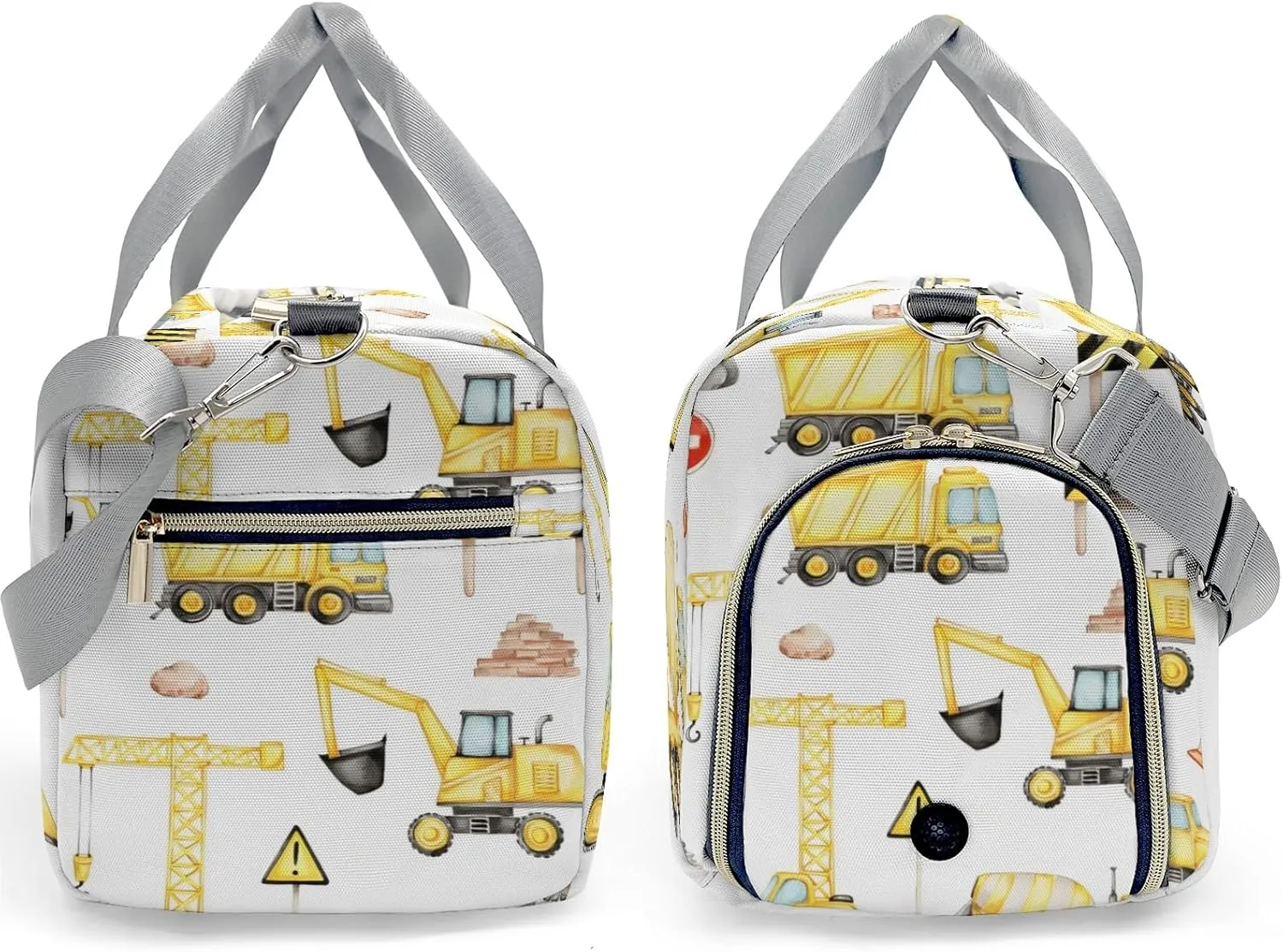 Personalized Gym Bag,Custom Name Big Trucks Crane Sport Duffel Bag Weekender Carry On Travel Duffel Bag