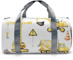Personalized Gym Bag,Custom Name Big Trucks Crane Sport Duffel Bag Weekender Carry On Travel Duffel Bag