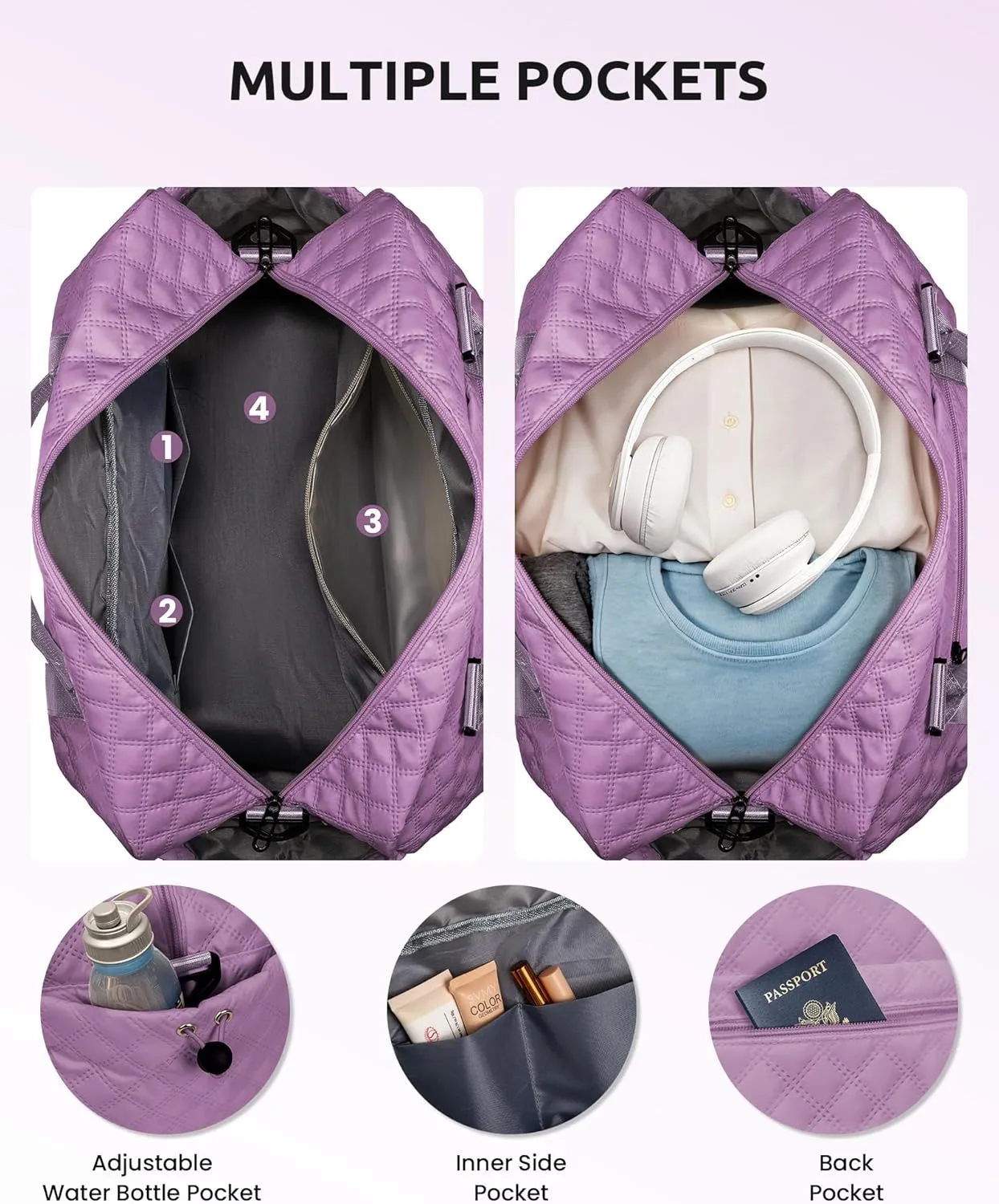 Personalized Initial Duffle Bag - Overnight Weekender with Shoe Compartment & Monogram Travel Bag - Friend Gift (Letter S)