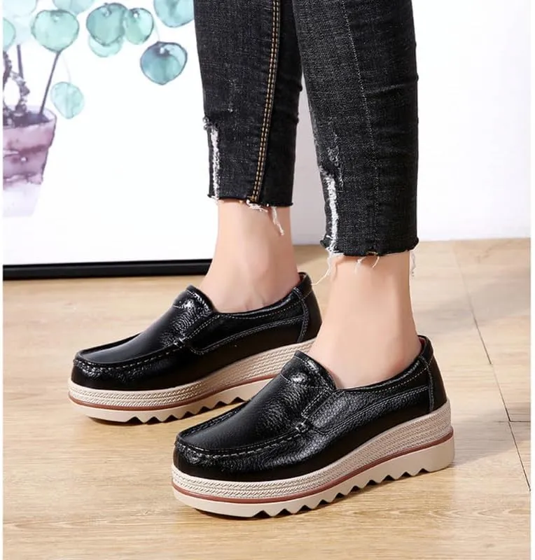 Platform Loafers for Women Wedge Sneaker Slip on Casual Platform Shoes