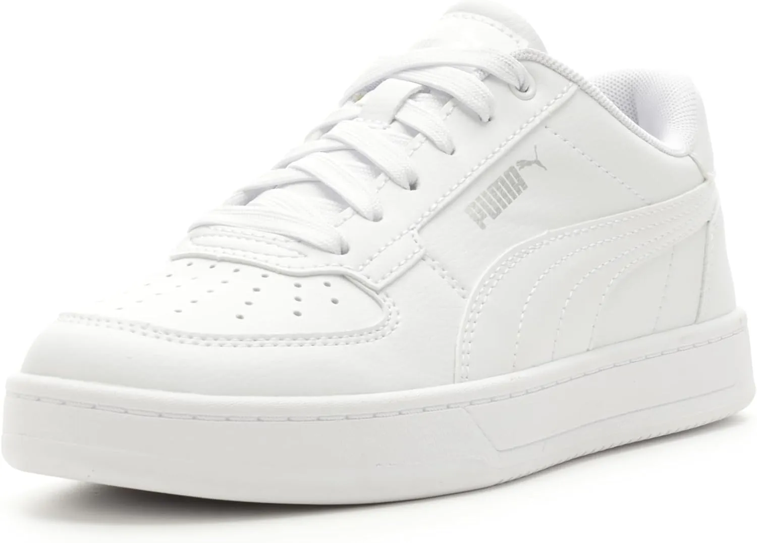 PUMA Caven Sneaker, White Silver Black, 11 US Unisex Little Kid
