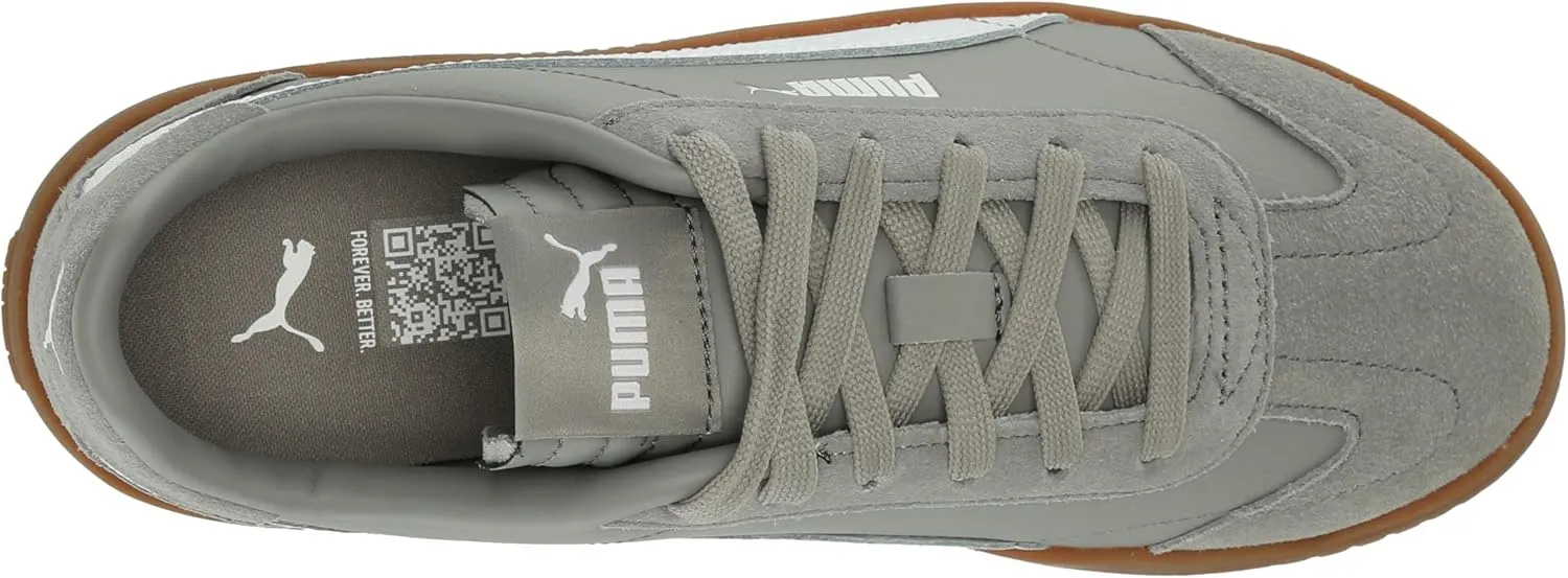 PUMA Unisex-Child Shoes Club 5v5 Sneaker, White Black-Feather Gray, 4 US Big Kid