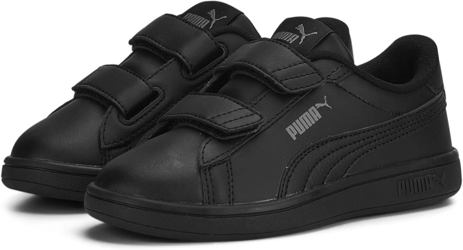 PUMA Unisex-Child Smash 3.0 Leather Hook and Loop Sneaker