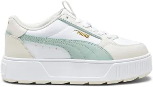PUMA Women's Karmen Rebelle Lace Up Platform Sneaker White/Green 10 Medium US