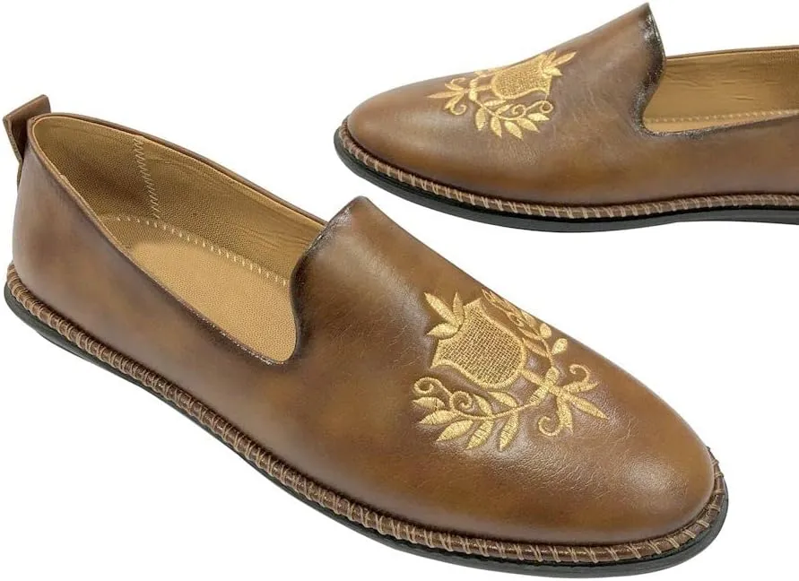 Punjabi Mojaris Mens Shoes Cream Wedding for Groom,Traditional Indian Footwear Ethnic Peshawari Slippers