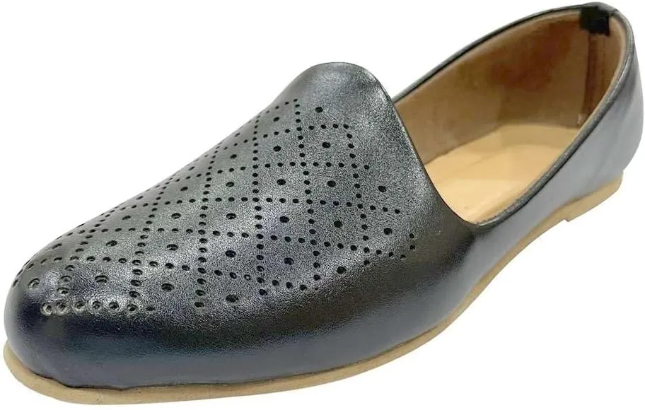 Punjabi Mojaris Mens Shoes Cream Wedding for Groom,Traditional Indian Footwear Ethnic Peshawari Slippers
