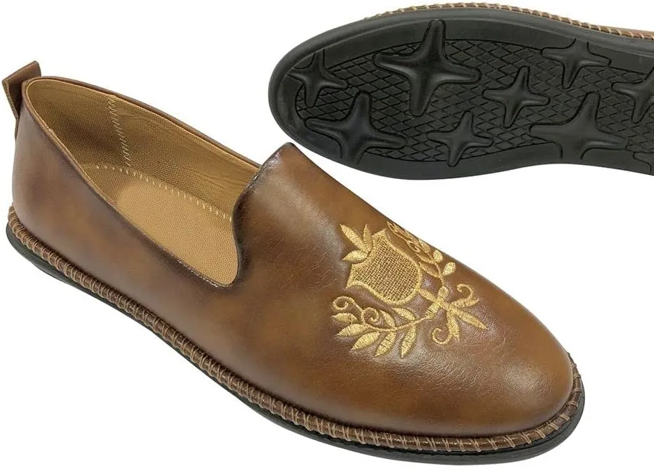 Punjabi Mojaris Mens Shoes Cream Wedding for Groom,Traditional Indian Footwear Ethnic Peshawari Slippers