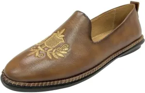 Punjabi Mojaris Mens Shoes Cream Wedding for Groom,Traditional Indian Footwear Ethnic Peshawari Slippers