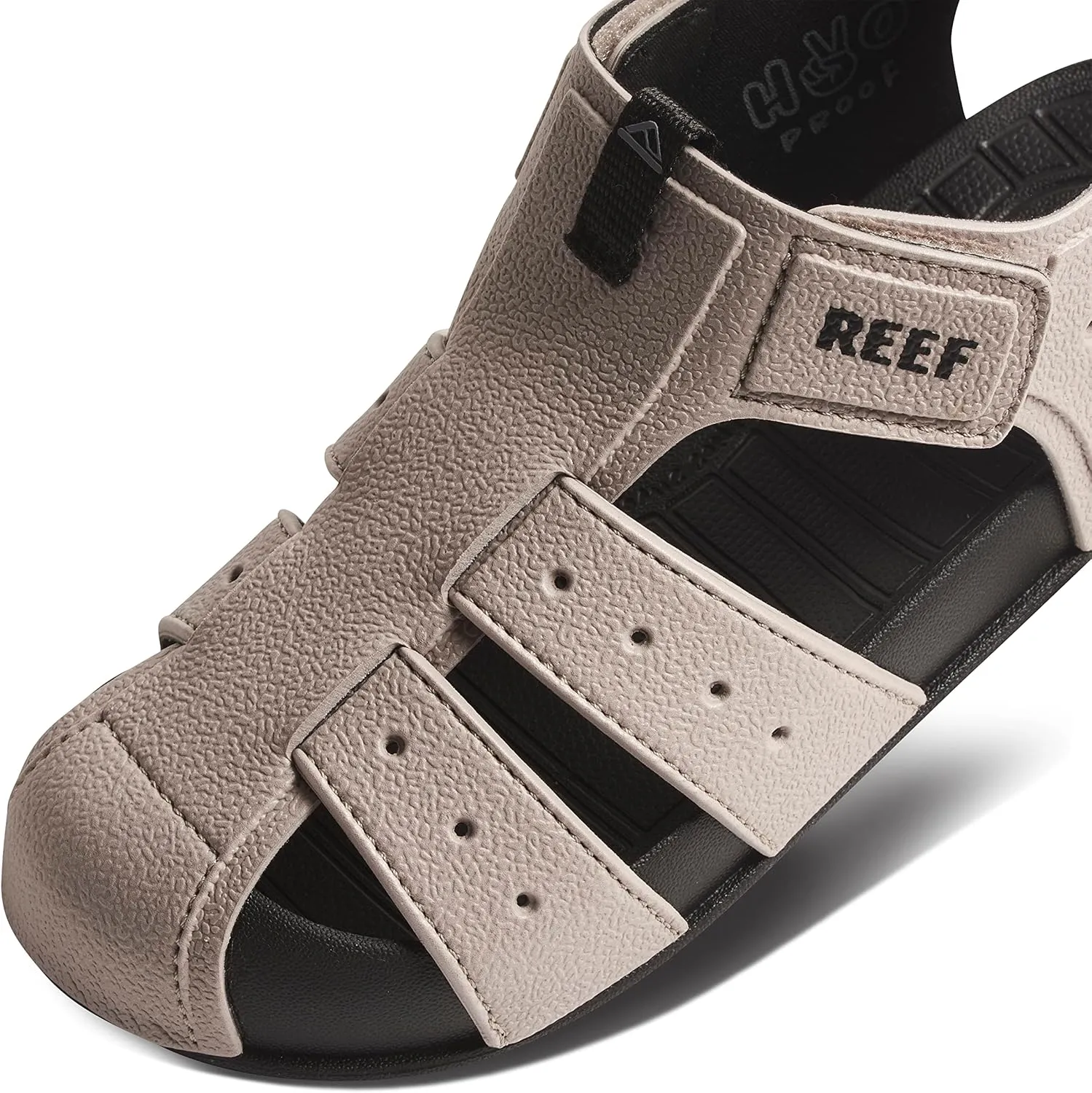 REEF Kids' Water Beachy Fisherman Sandal, Water Friendly, Adjustable Velcro Strap, Closed Toe
