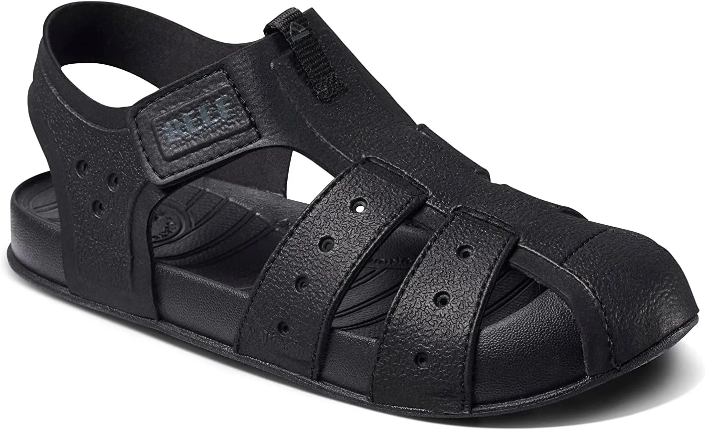 REEF Kids' Water Beachy Fisherman Sandal, Water Friendly, Adjustable Velcro Strap, Closed Toe