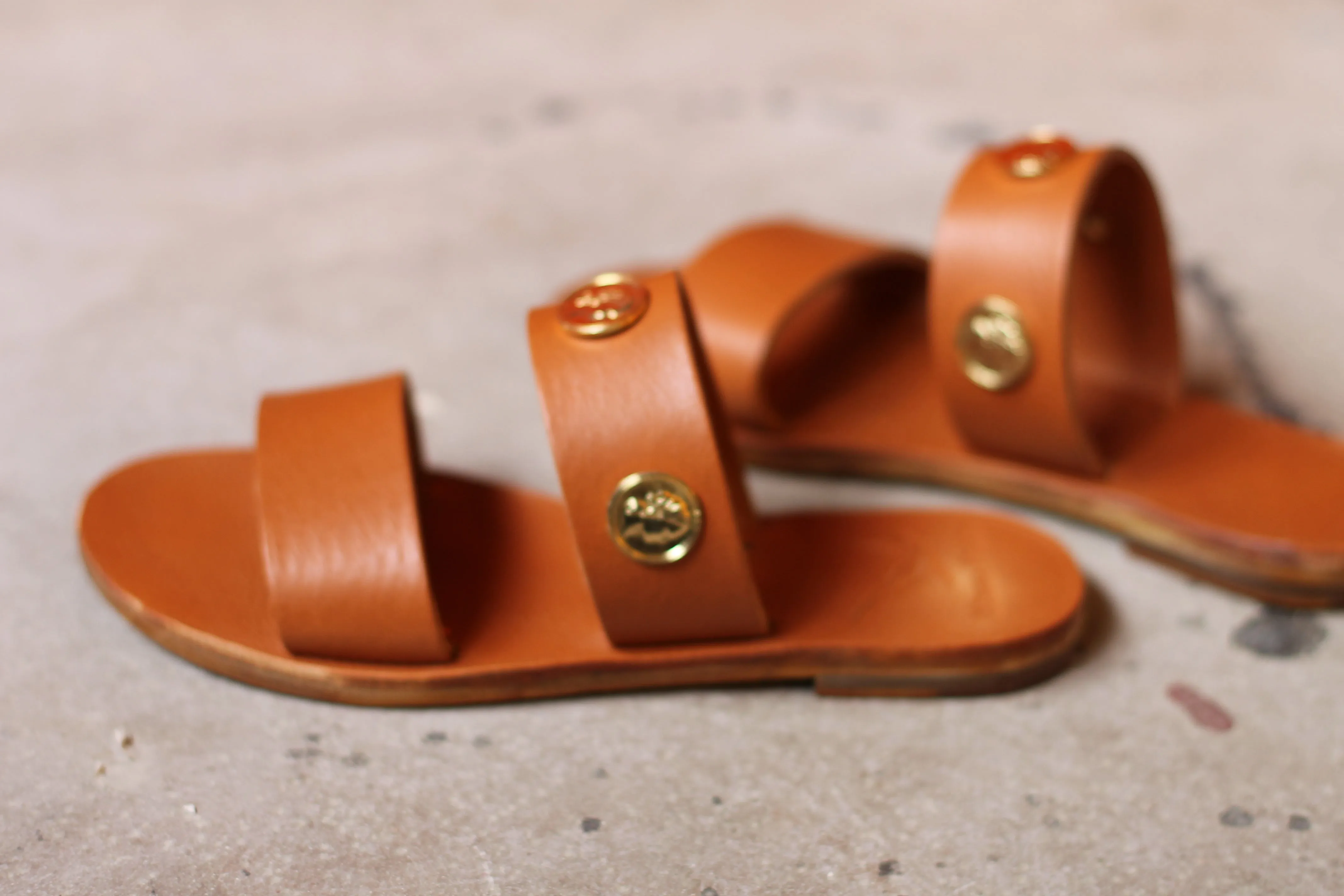 Rich Girl - Camel Sole - Two-Strap Sandals