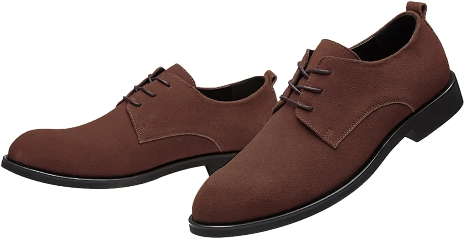 rismart Men's Suede Oxford Dress Shoes Business Casual Shoes