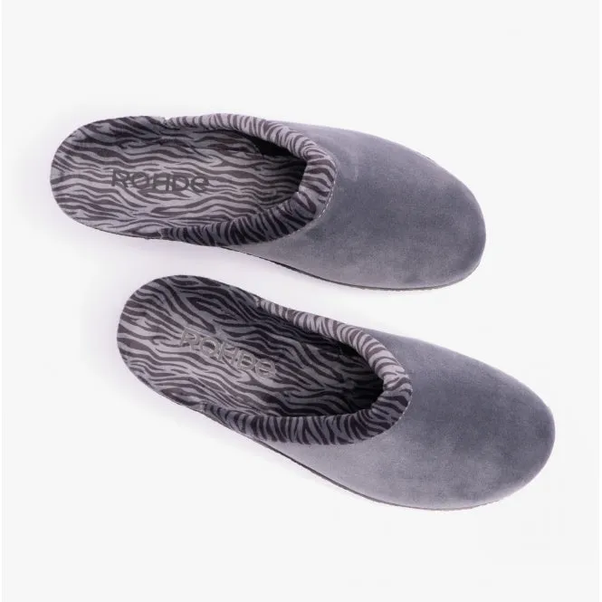 Rohde 2465-84 Womens Slippers Grey/Zebra