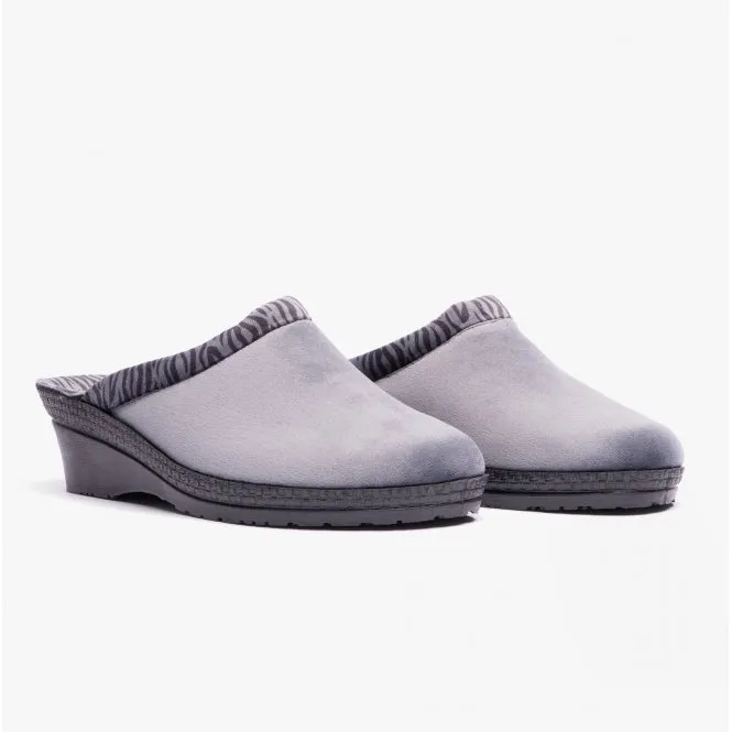 Rohde 2465-84 Womens Slippers Grey/Zebra