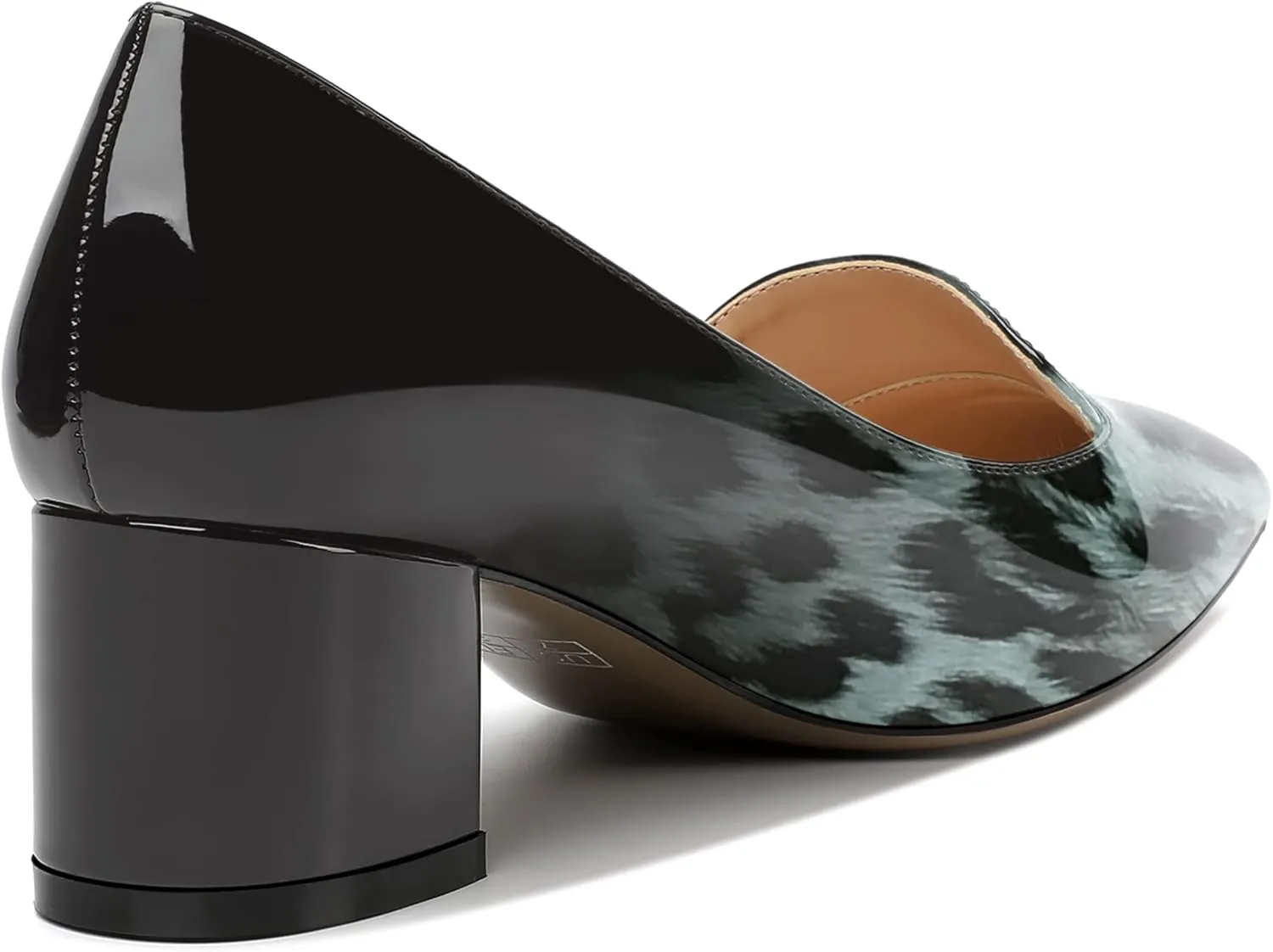 ROSERWISH Womens Slip On Pointed Toe Work Formal Office Patent Chunky Low Heel Pumps Dress Shoes 2 Inch
