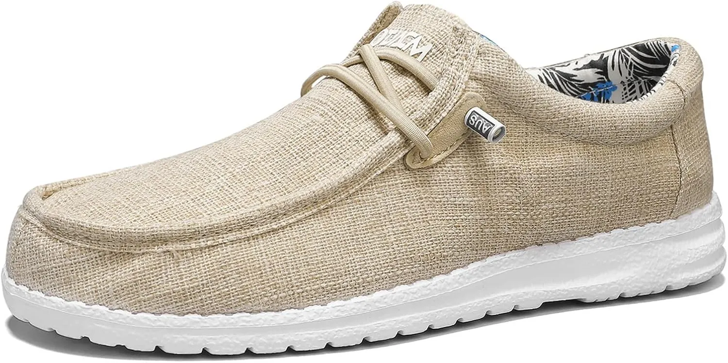 ROTJACM Women's Slip on Cloth Shoes with Arch Support,Plantar Fasciitis Loafers Canvas Comfort Wide Moc-Toe Light Weight Shoes