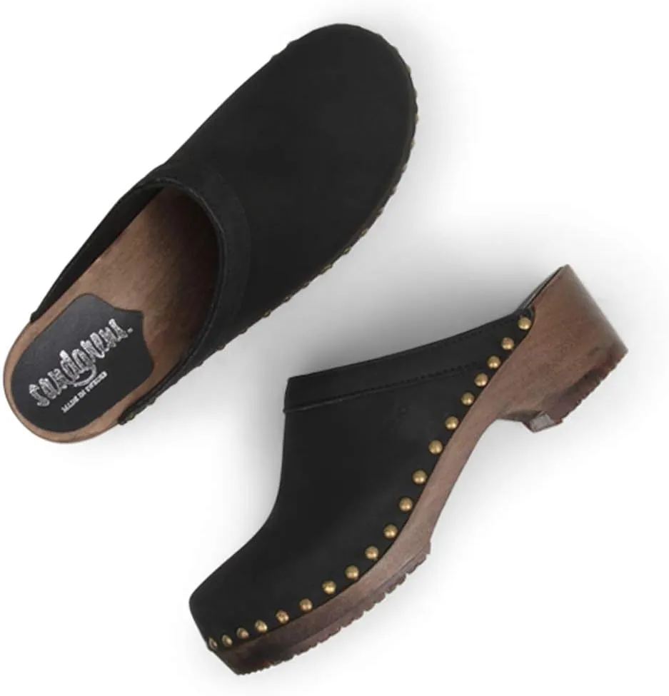 Sandgrens Handmade Swedish Wood Clogs for Women, Low Heel Mule | Athens