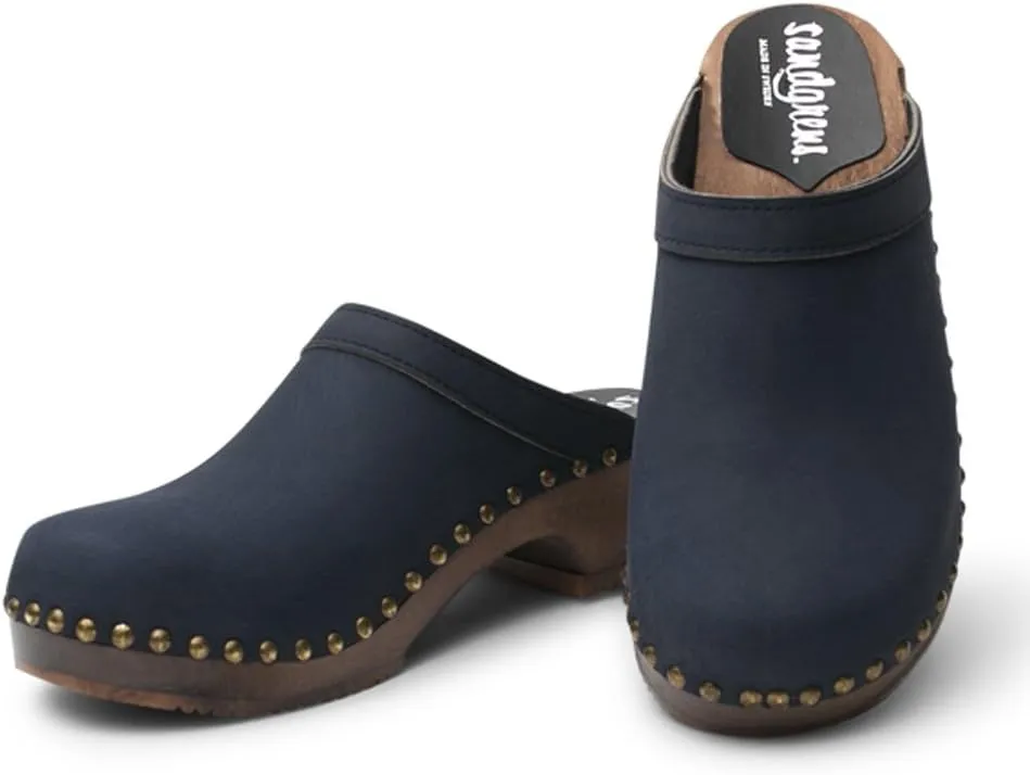 Sandgrens Handmade Swedish Wood Clogs for Women, Low Heel Mule | Athens