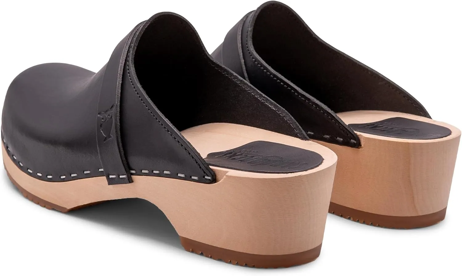 Sandgrens Handmade Swedish Wood Clogs for Women, Low Heel Mule | Tokyo
