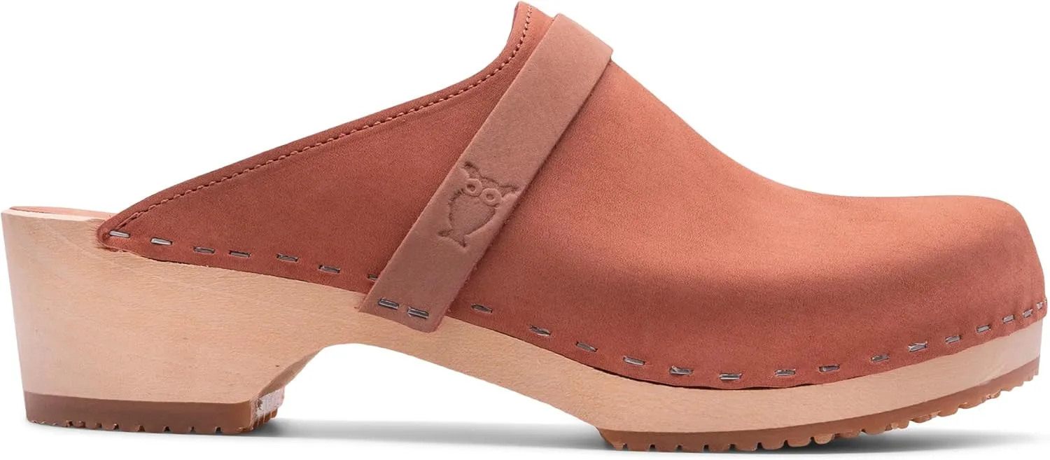 Sandgrens Handmade Swedish Wood Clogs for Women, Low Heel Mule | Tokyo