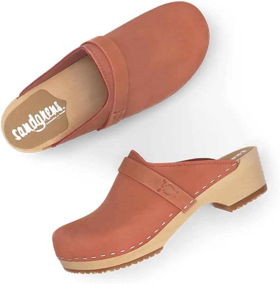 Sandgrens Handmade Swedish Wood Clogs for Women, Low Heel Mule | Tokyo