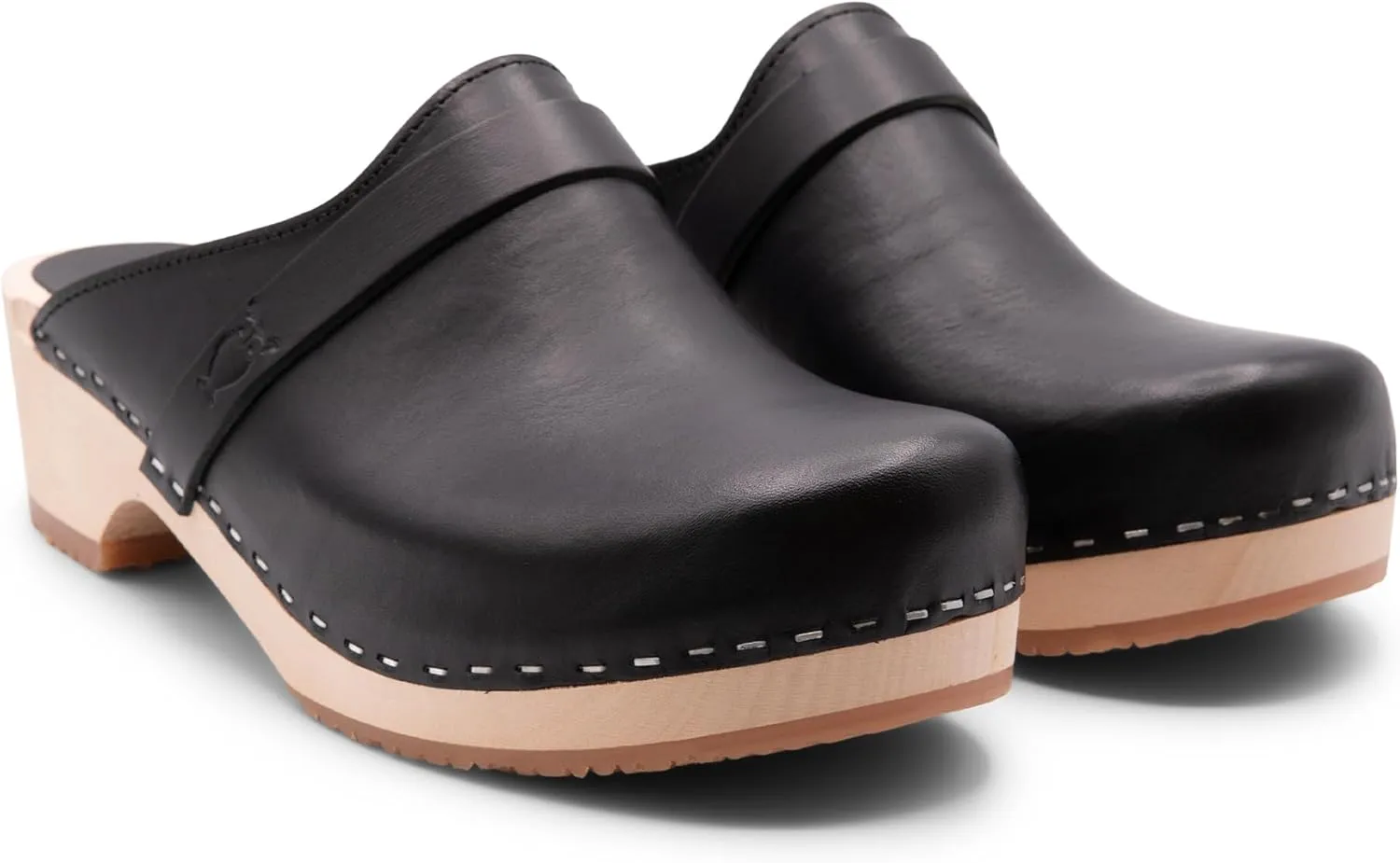 Sandgrens Handmade Swedish Wood Clogs for Women, Low Heel Mule | Tokyo
