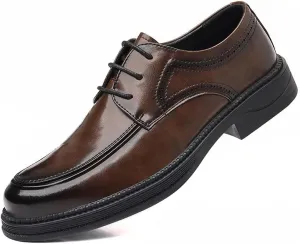 Santimon Men's Formal Leather Dress Shoes Classic Lace-Up Oxford Shoes Comfortable Stylish Business Casual Moc Toe Shoe