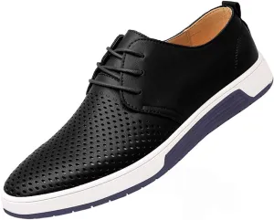 Santimon Men's Oxfords Shoes Casual Lace Up Breathable Formal Dress Mens Slip On Sneakers