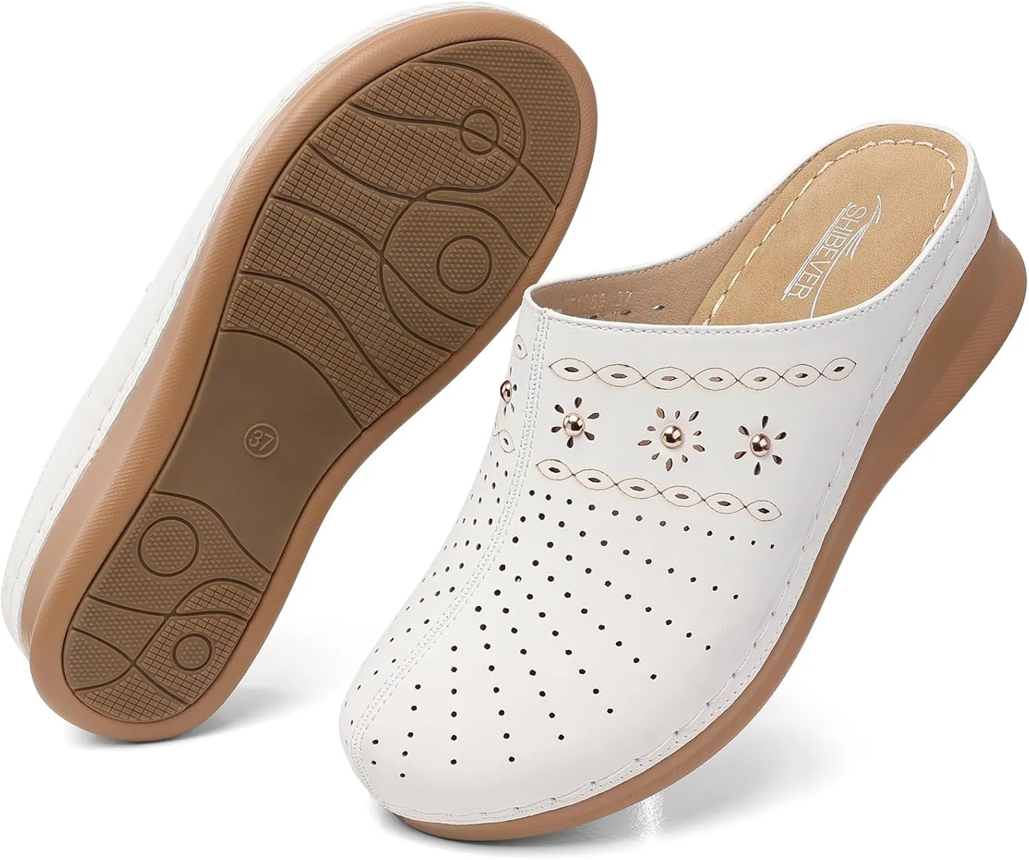 SHIBEVER Clogs for Women Mules Slip-On: Closed Toe Clog - Comfortable Womens Mule