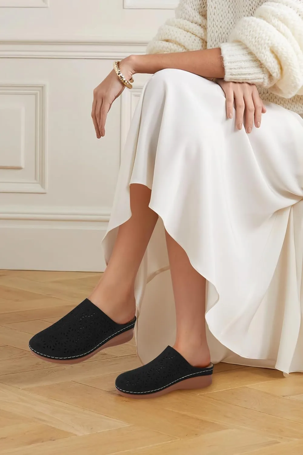 SHIBEVER Clogs for Women Mules Slip-on: Closed Toe Clog - Summer Comfortable Mule