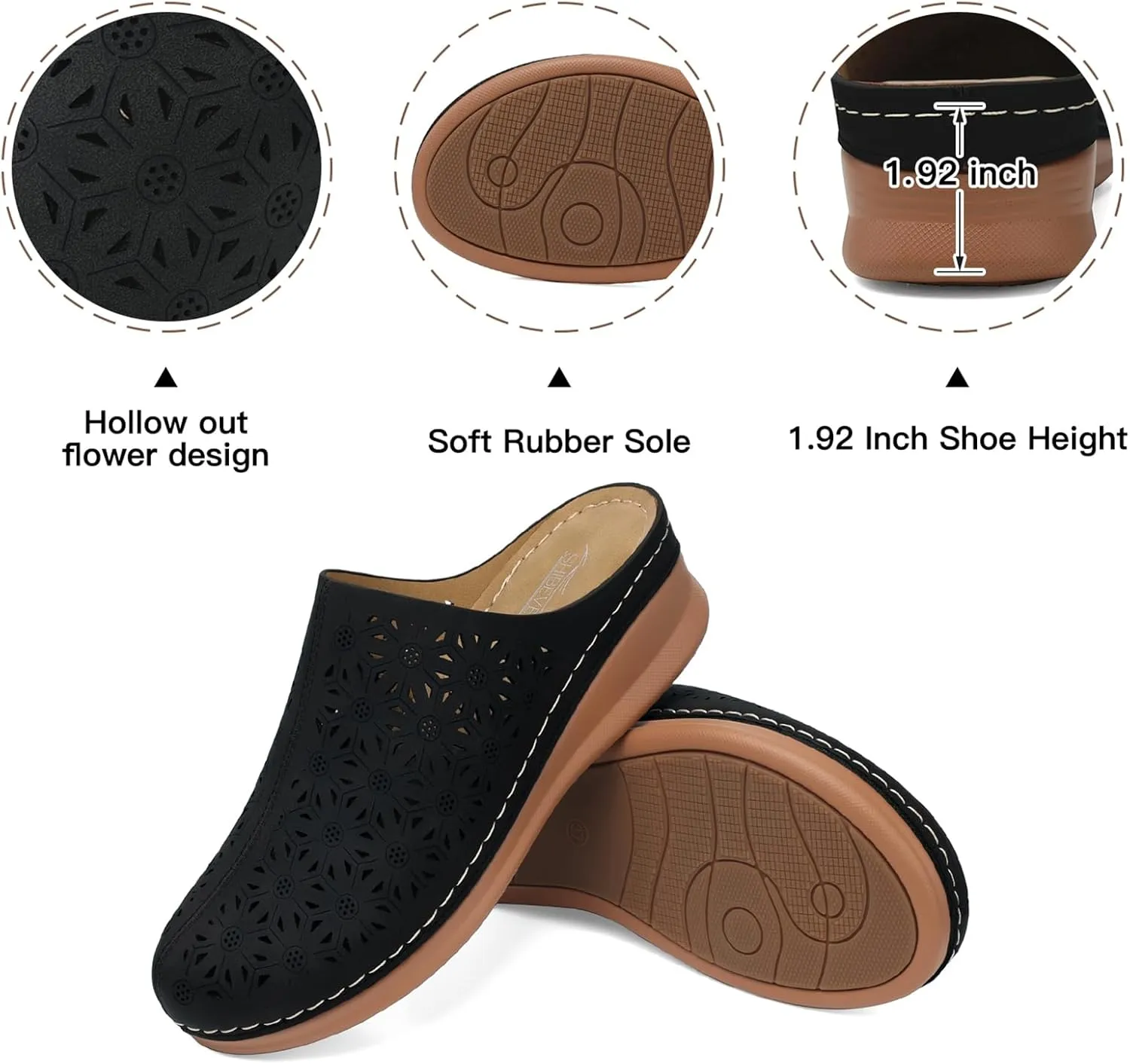 SHIBEVER Clogs for Women Mules Slip-on: Closed Toe Clog - Summer Comfortable Mule
