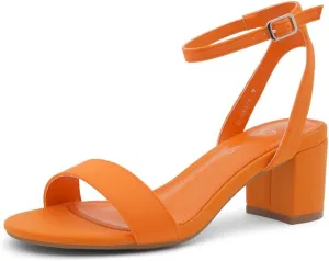 Shoe Land Women's Low Heels – 2.75 Inch Chunky Block Heeled Sandals | Clear Sandals, Open Toe Dressy Short Heels with Ankle Strap for Wedding, Prom & Party