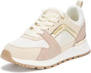 SKECHERS Women's Runway-POSH GAL Sneaker, Natrual/Gold, 5