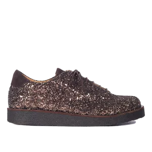 Sneaker mit Glitzer und Plateausohle