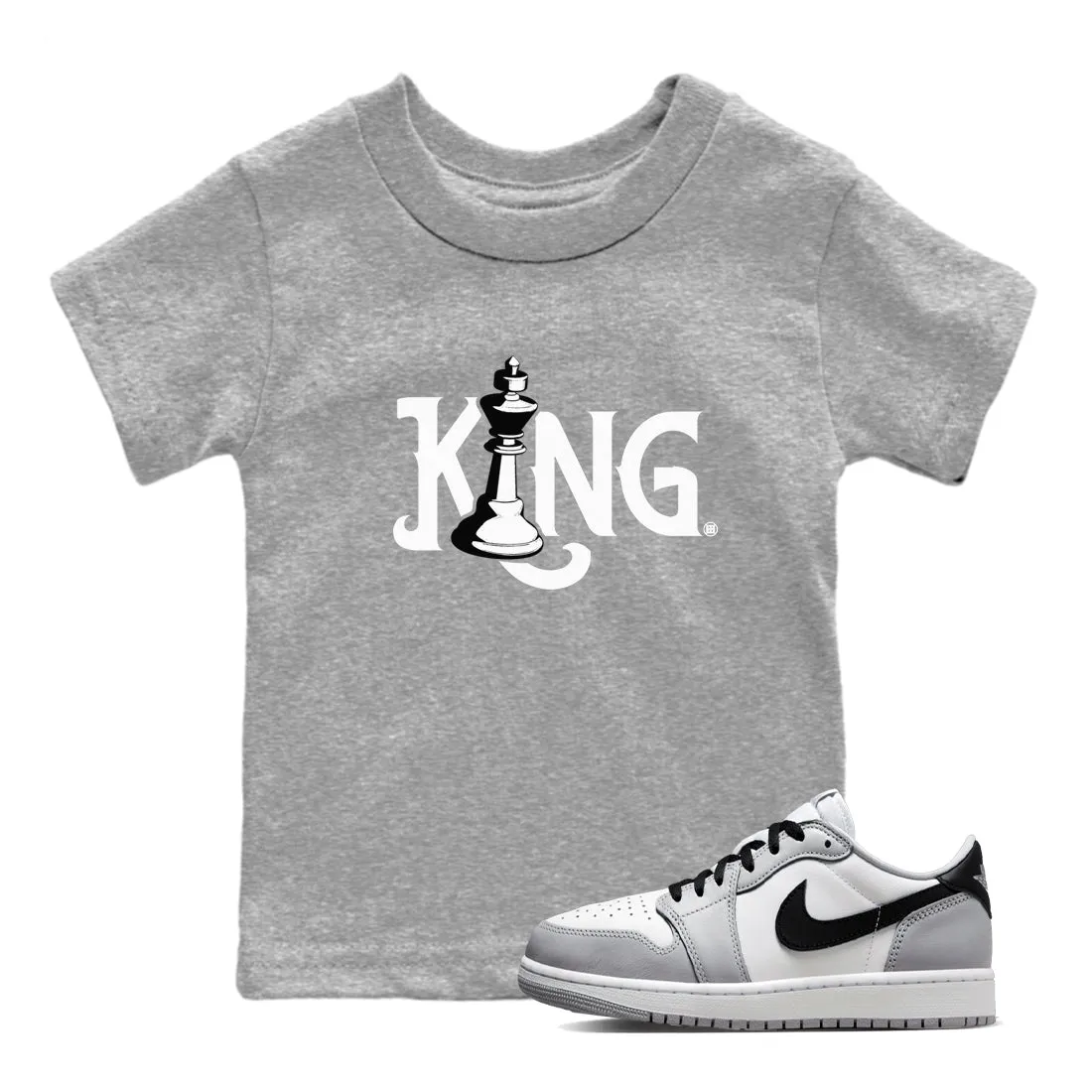 SNRT King 1 Chess Sneaker Grey Kids Tees Flexible customer care - Jordan Wolf Air Positive testimonials