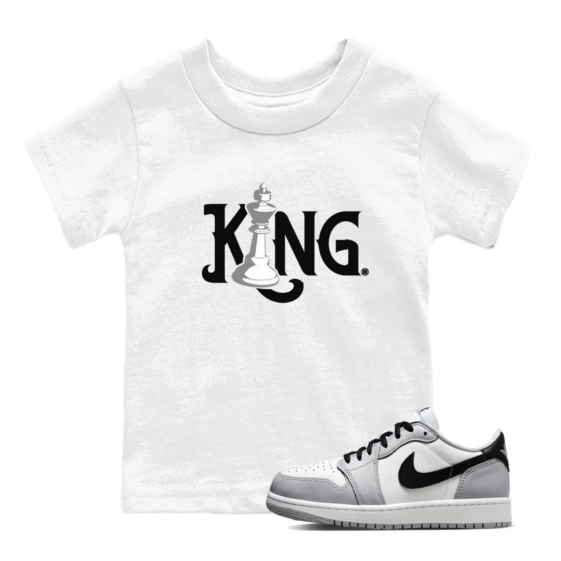 SNRT King 1 Chess Sneaker Grey Kids Tees Flexible customer care - Jordan Wolf Air Positive testimonials