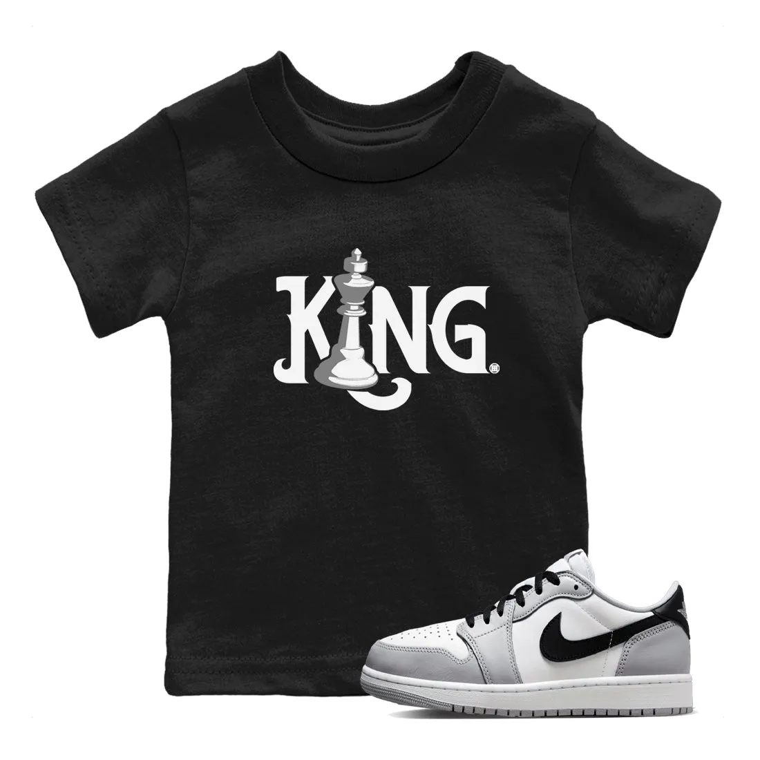 SNRT King 1 Chess Sneaker Grey Kids Tees Flexible customer care - Jordan Wolf Air Positive testimonials