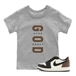 SNRT Mocha Money Over God - Kids Knowledgeable Tees Air Jordan Sneaker 1 Augmented reality