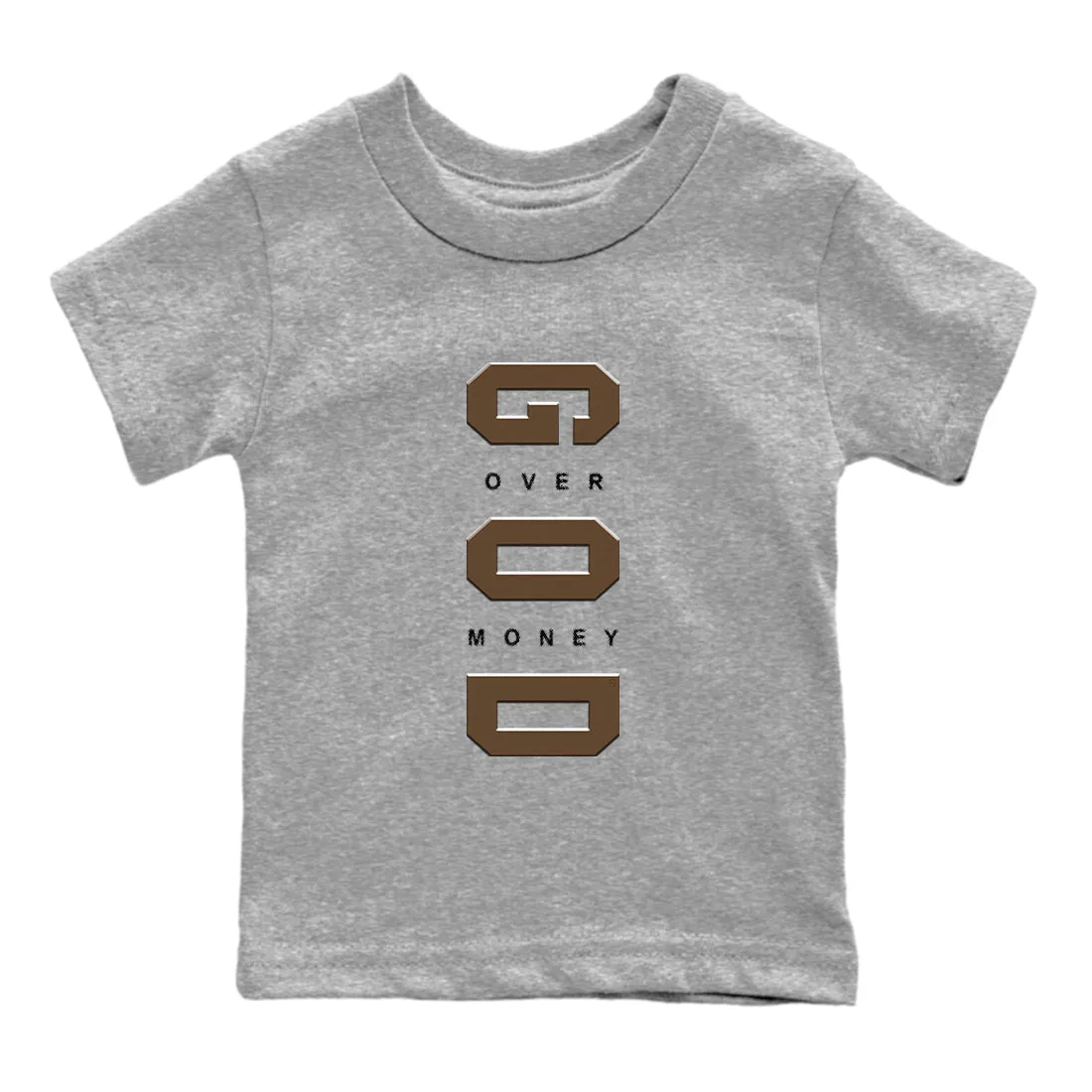 SNRT Mocha Money Over God - Kids Knowledgeable Tees Air Jordan Sneaker 1 Augmented reality