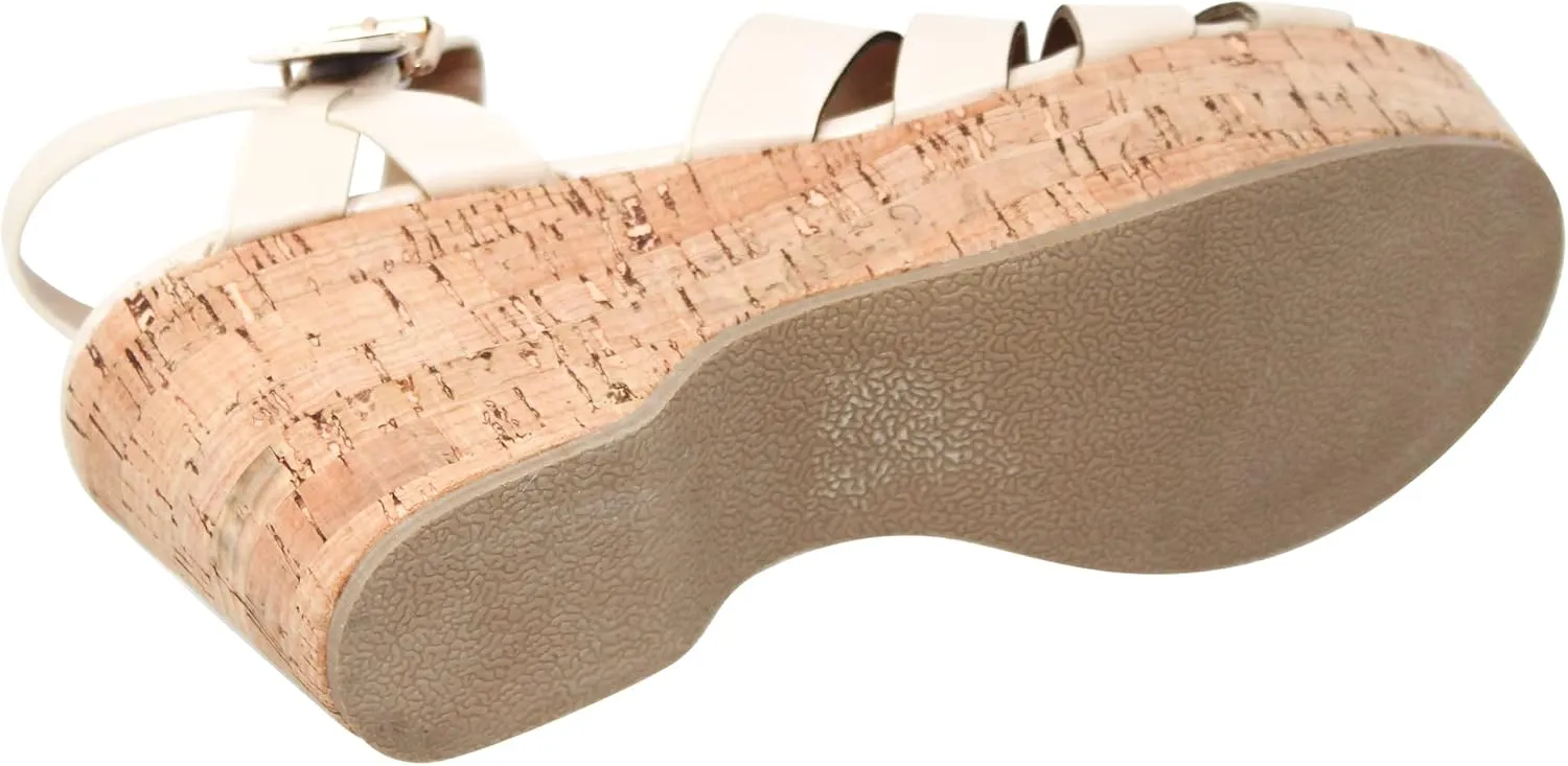 SOBEYO Women's Platform Strappy Sandals Wedge Cork Ankle Strap High Heels