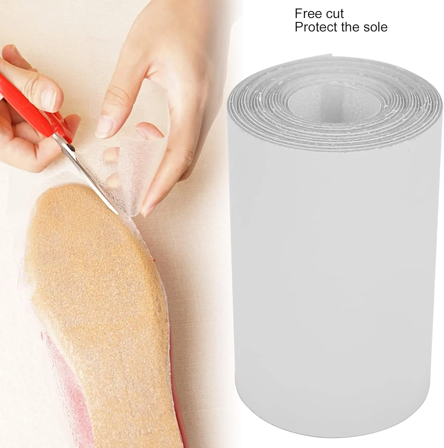 Sole Protector for Shoes, Shoes Sole Stickers for High Heel Shoes, Self Adhesive Clear Sole Cover Protectors Anti Slip Stickers for Soles (10 Feet x 4 Inch)