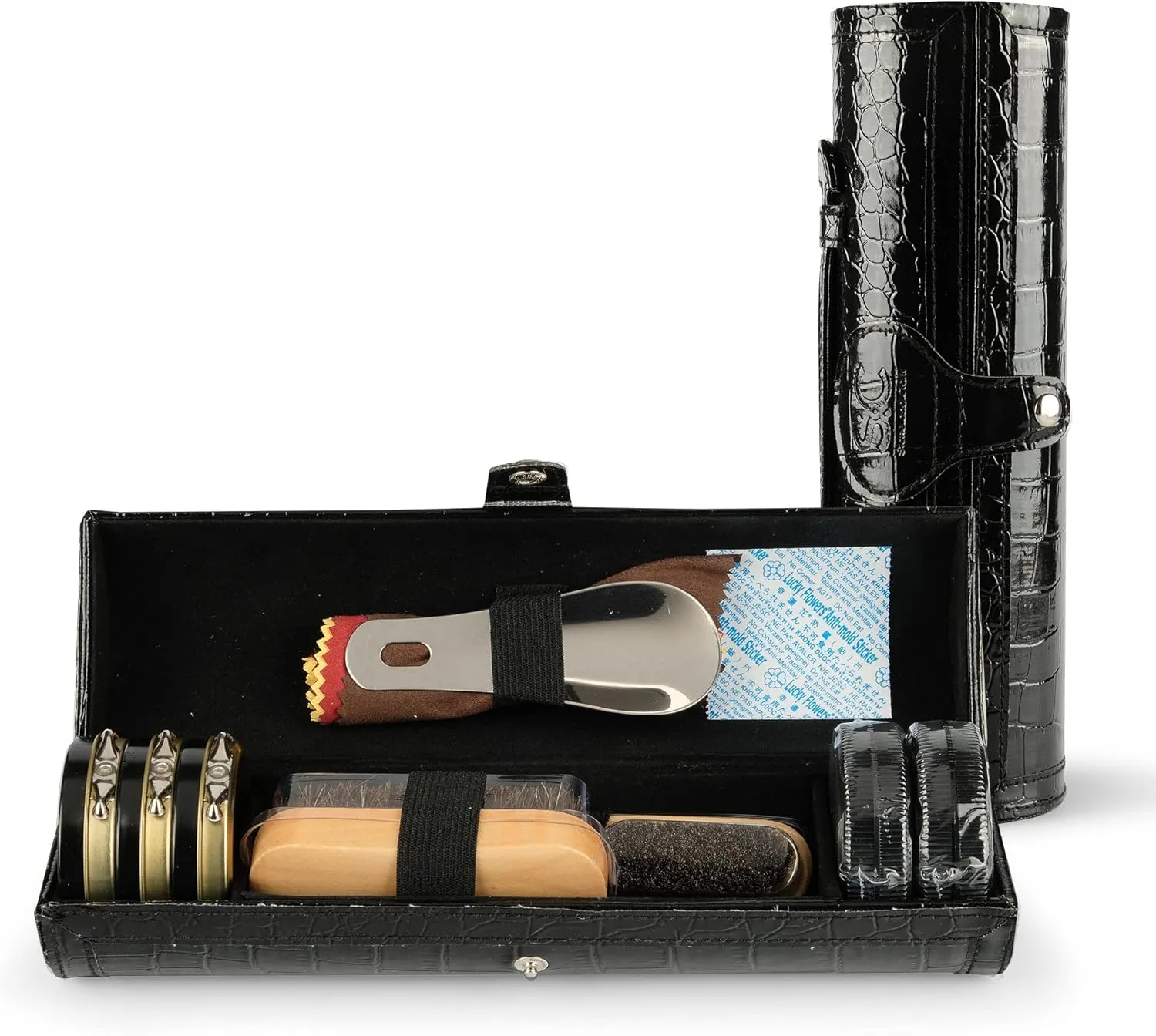 Stone and Clark Leather Shoe Shine Kit - 13 PCS Shoe Polish Kit for Complete Leather Boot Care, Compact & Travel Friendly