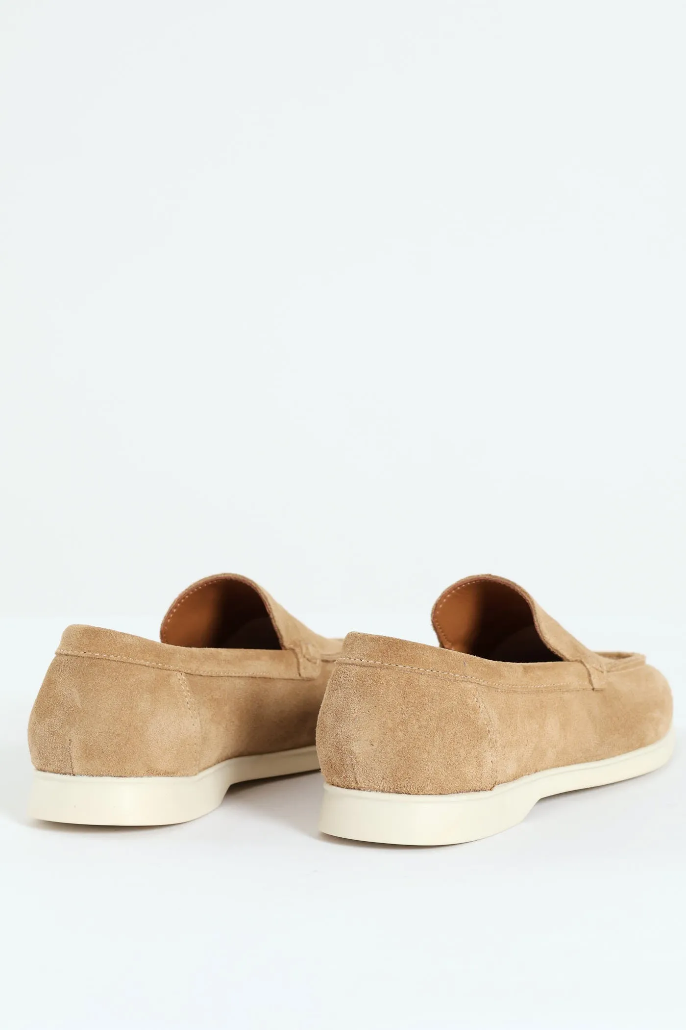 Suede Slip On Loafer - Stone
