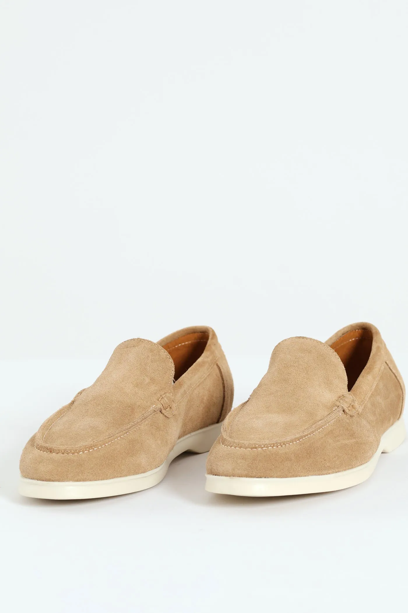 Suede Slip On Loafer - Stone
