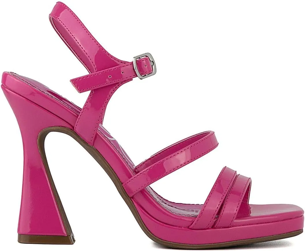 Sugar Women's High Heel Dress Sandal Open Toe Shoe Ladies Ankle Strap Pump - Magenta