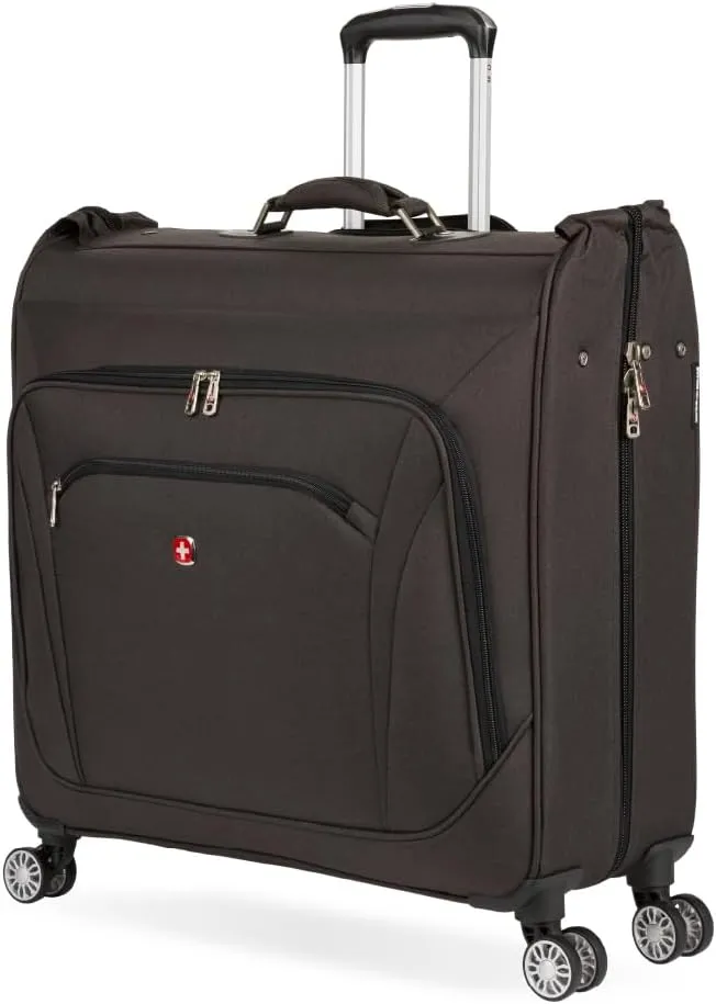 SwissGear 7895 Premium Rolling Garment Bag, Heather Grey, 24" Spinner Edition