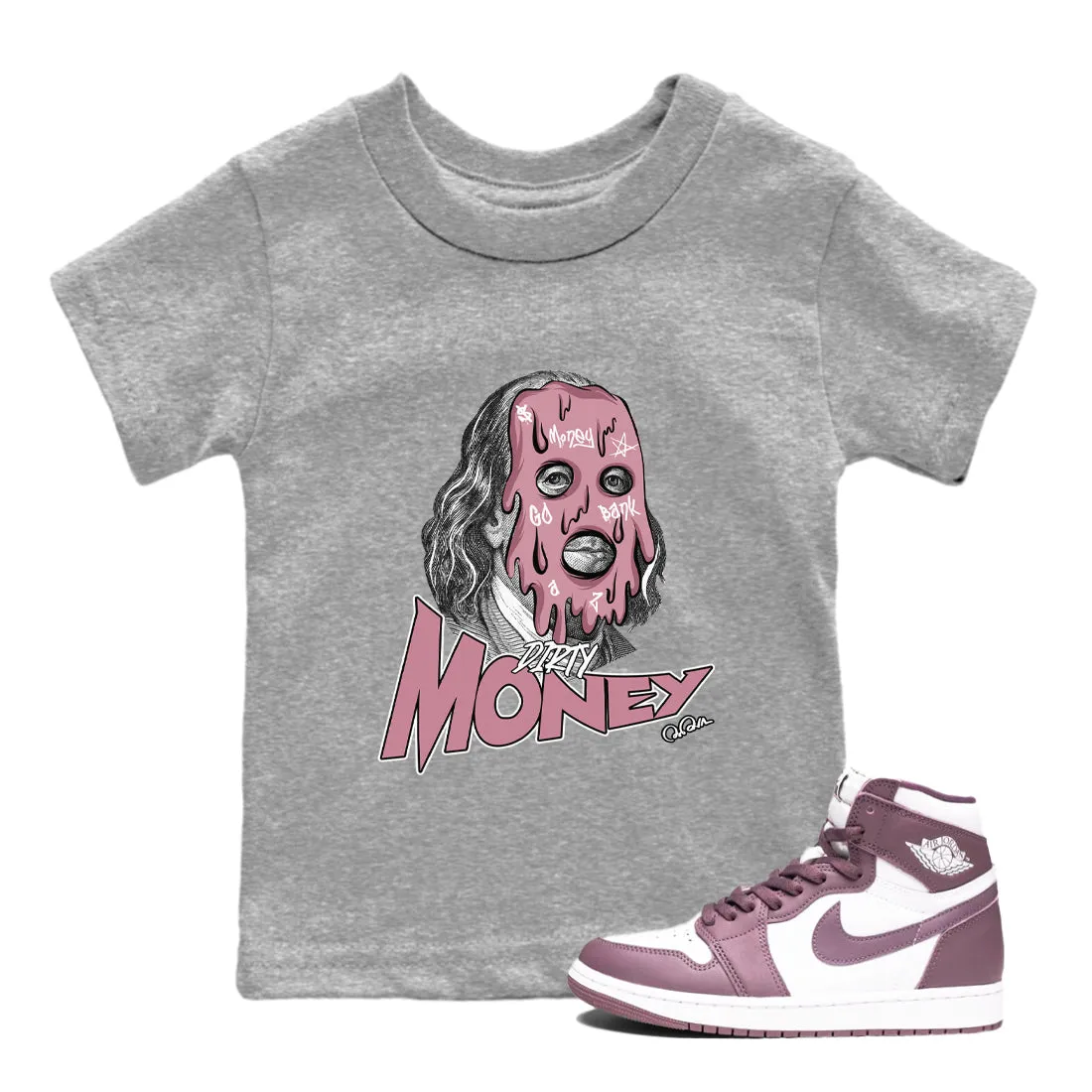 Tee Sneaker Money Air Fast shipping 1 Dirty Kids Trusted - Mauve SNRT Jordan