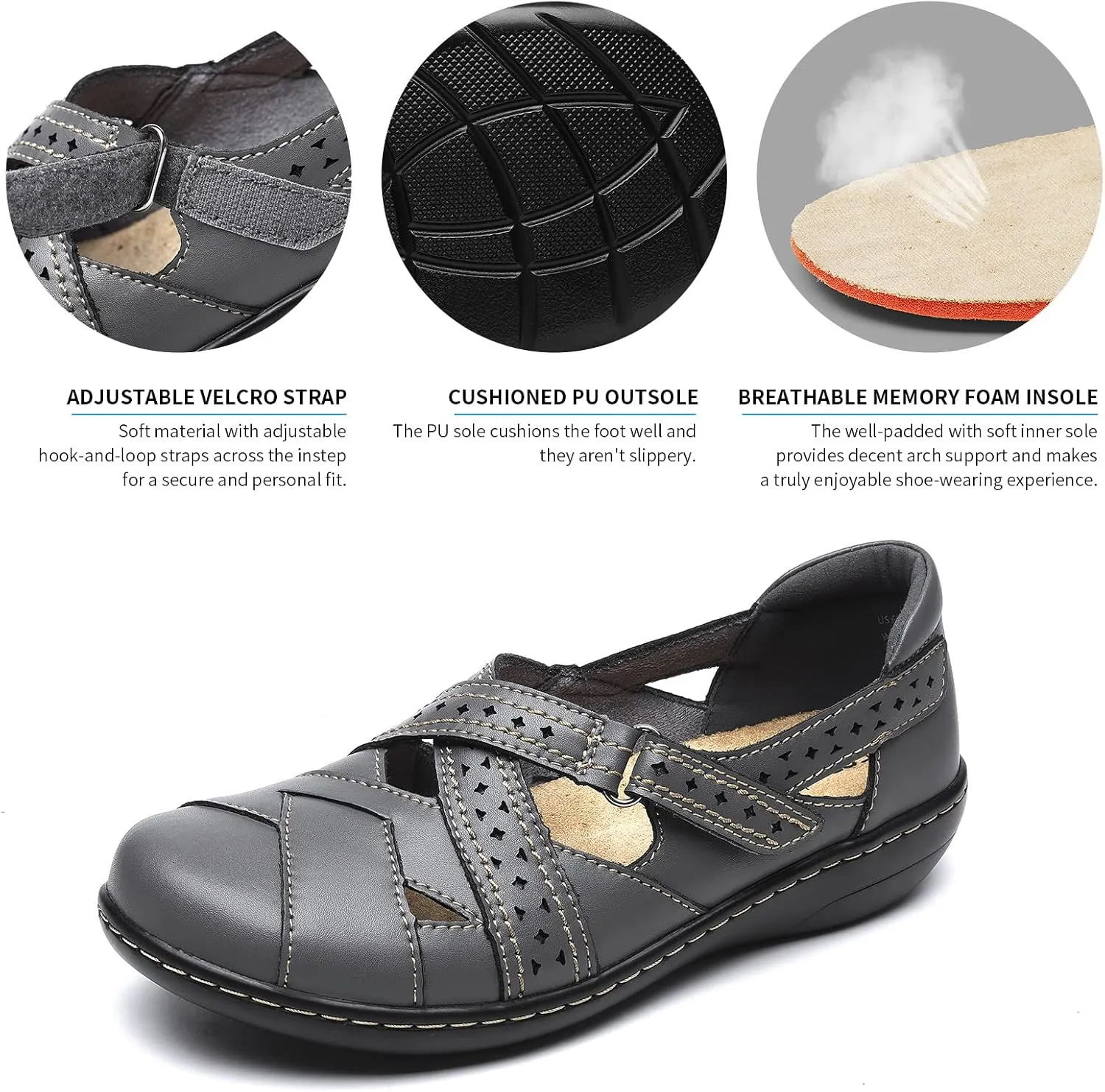 TERRIKAT Women's Casual Loafers Cute Slip On Comfort Walking Flats Leather Driving Moccasins Fashion Closed Toe Boat Shoes