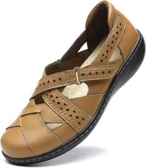 TERRIKAT Women's Casual Loafers Cute Slip On Comfort Walking Flats Leather Driving Moccasins Fashion Closed Toe Boat Shoes
